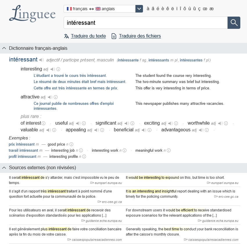 dictionnaire anglais Linguee