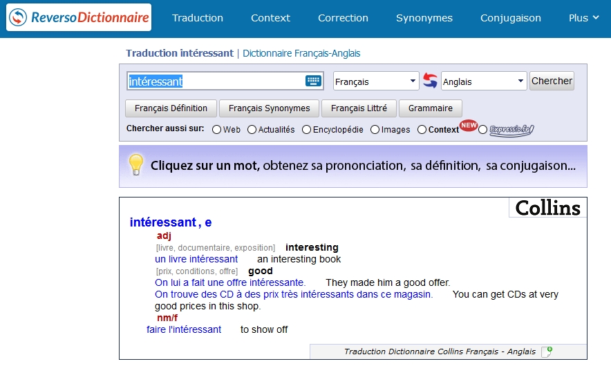 dictionnaire anglais Reverso